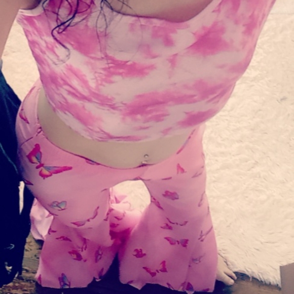 LAST 1! Fit&flare SUPER BELLS! Kawaii slightly sheer dolls kill 🦋  bellbottoms - Picture 15 of 16